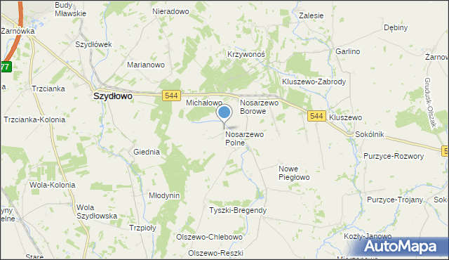 mapa Nosarzewo Polne, Nosarzewo Polne na mapie Targeo